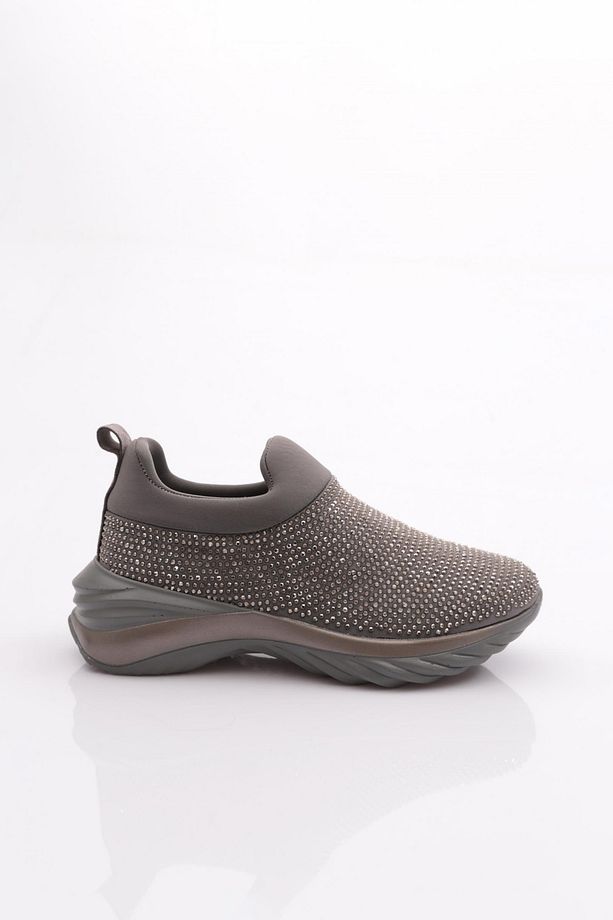 Kadın Kalın Taban Bağcıklı Sneaker Ayakkabı Gri 84133410 - 1