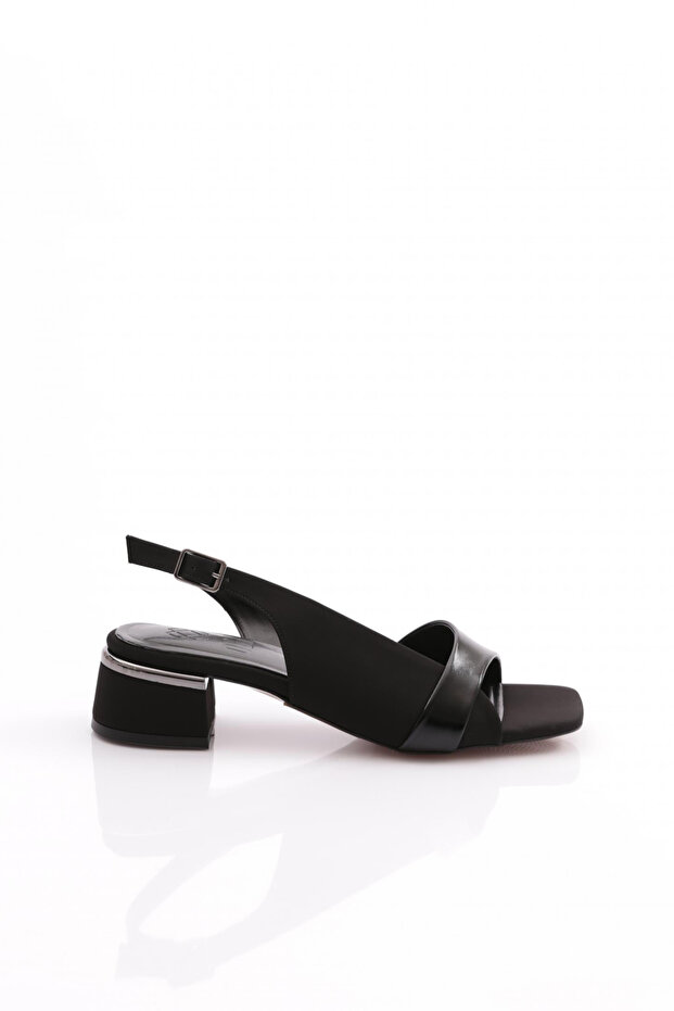 Women's Stripe Low Heel Shoes Black Nubuck 21521033