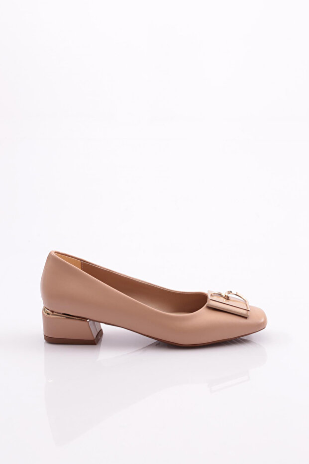 Women's Buckle Heeled Shoes Nude 59852534