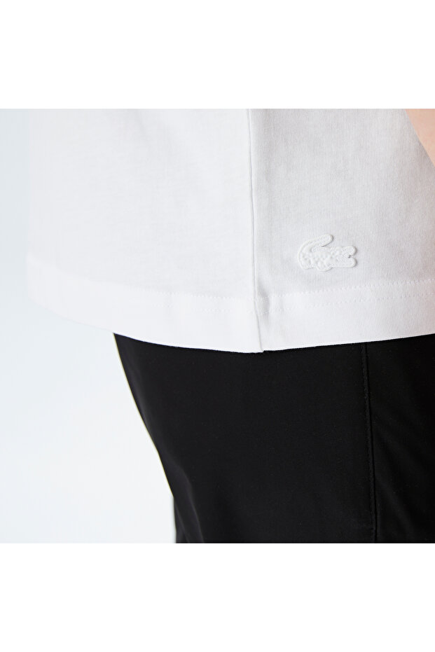 Erkek Relaxed Fit Bisiklet Yaka Baskılı Beyaz T-Shirt - 7