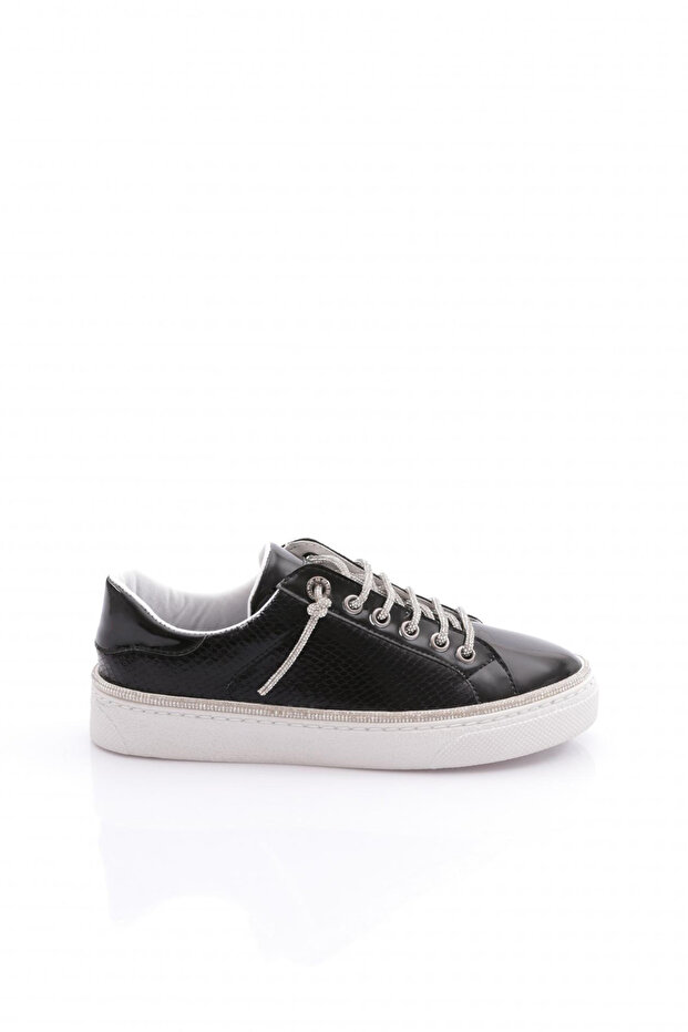 Women's Stone Rope Lace-Up Sneaker Shoes Black Mirror 35862682