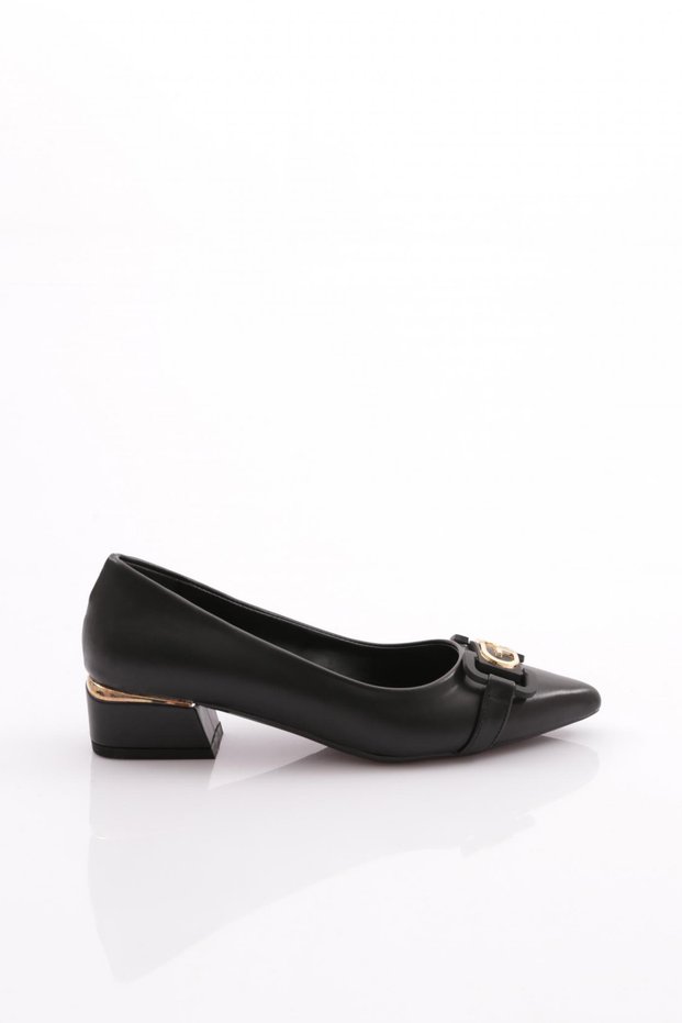 Women's Heeled Shoes with Metal Accessories Black 79582534