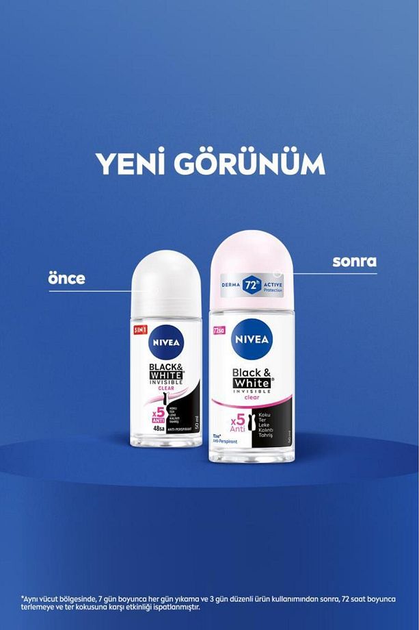 Kadın Roll-on Deodorant Black&white Invisible Clear 50ml, 72 Saat Anti-perspirant, X2 Adet - 5