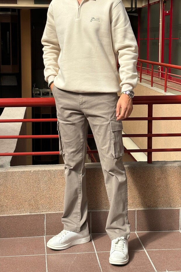 Baggy-Oversize Fit, Cargo Pocket, Gabardine Trousers 23Inp274