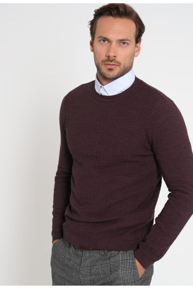 Nova Erkek Kazak Bordo - 4