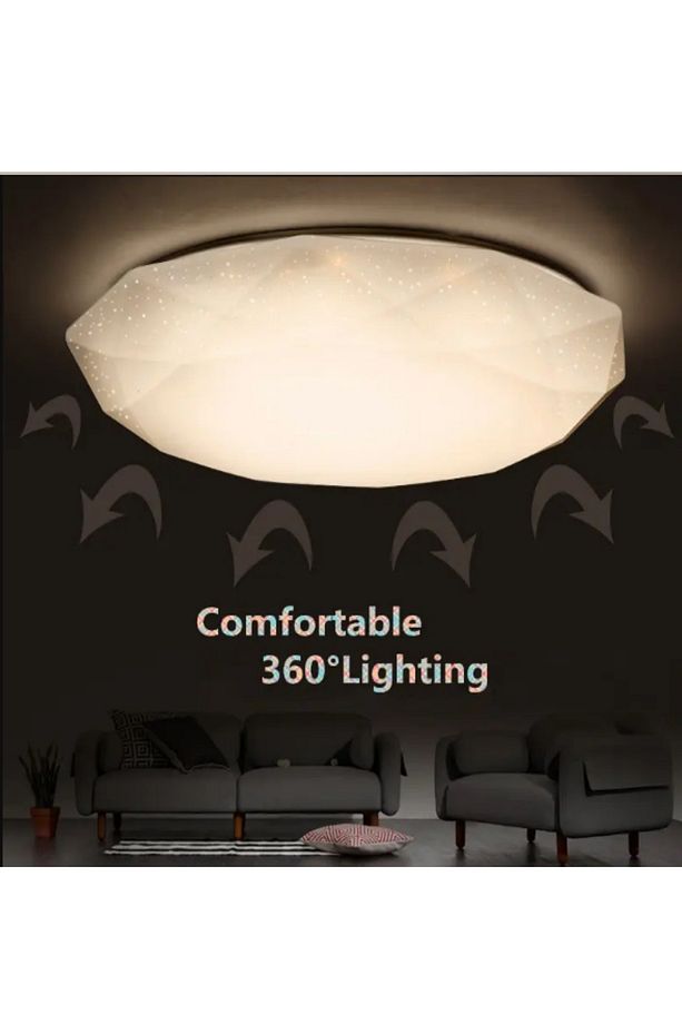 50cm Büyük Boy 8gen Tasarım Modern Led Plofenyer Tavana Sıfır Avize Aplik Lamba Armatür  Sarı Işık - 1