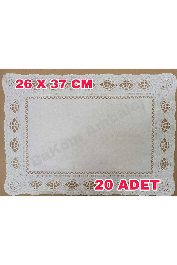26 X 37 Cm Kağıt Dantel Tepsi-tabak Altlığı Dole 20 Adet - 1