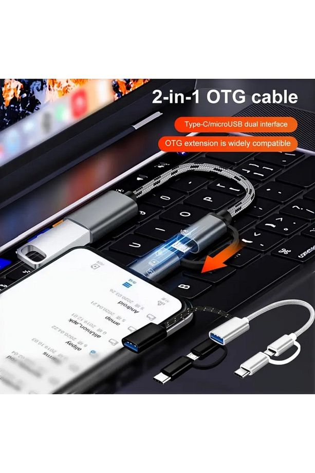 Yüksek Hızlı Usb 3.0 Otg To Type C Micro Usb Data Şarj Çevirici Dönüştürücü Adaptör Hasır Kablo - 3