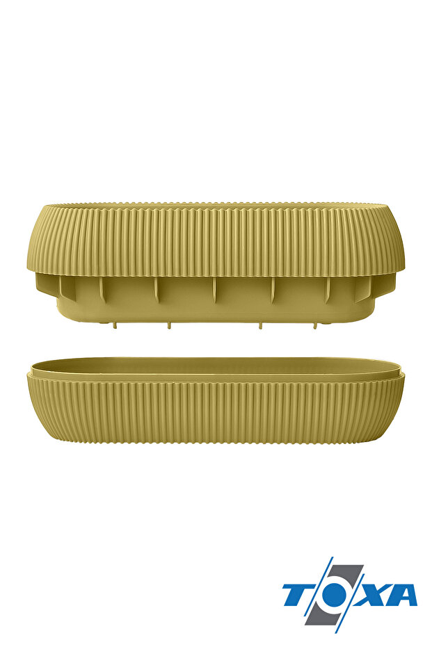 4 Adet 0.55 Litre Soft Sarı Uzun Mercan No1 Saksı Seti Hazneli Plastik Kaktüs Sukulent Saksısı - 4