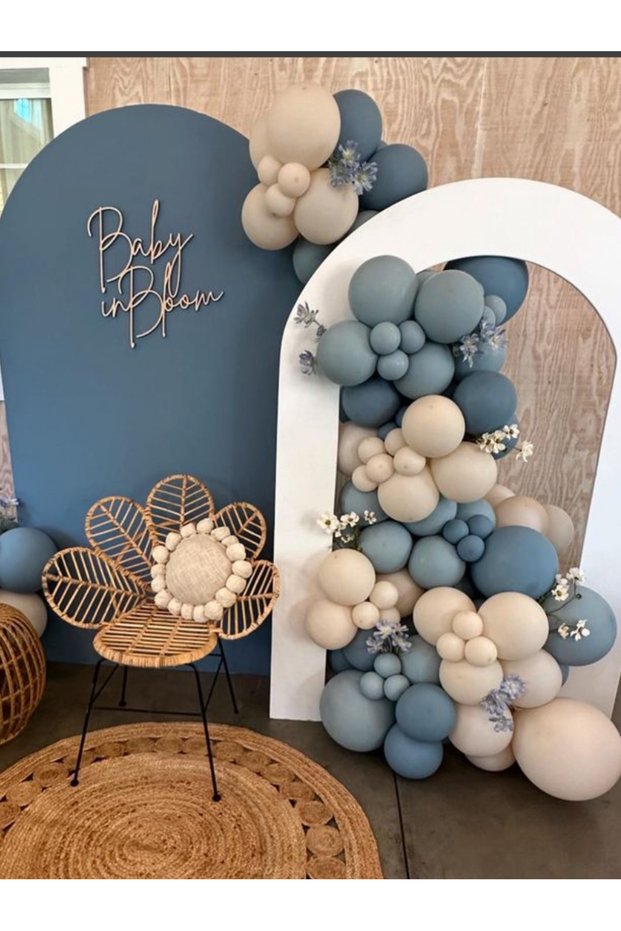 Sea Sand Storm Blue Glass Blue Retro Balloon Chain Set of 100