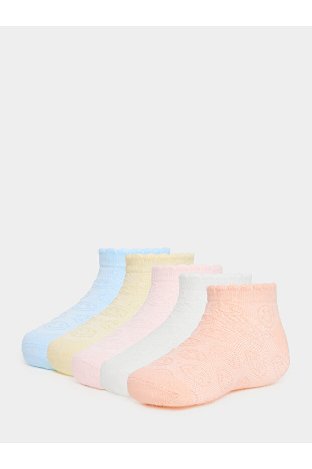 Pack of 5 - Flower Jacquard Ankle Length Socks