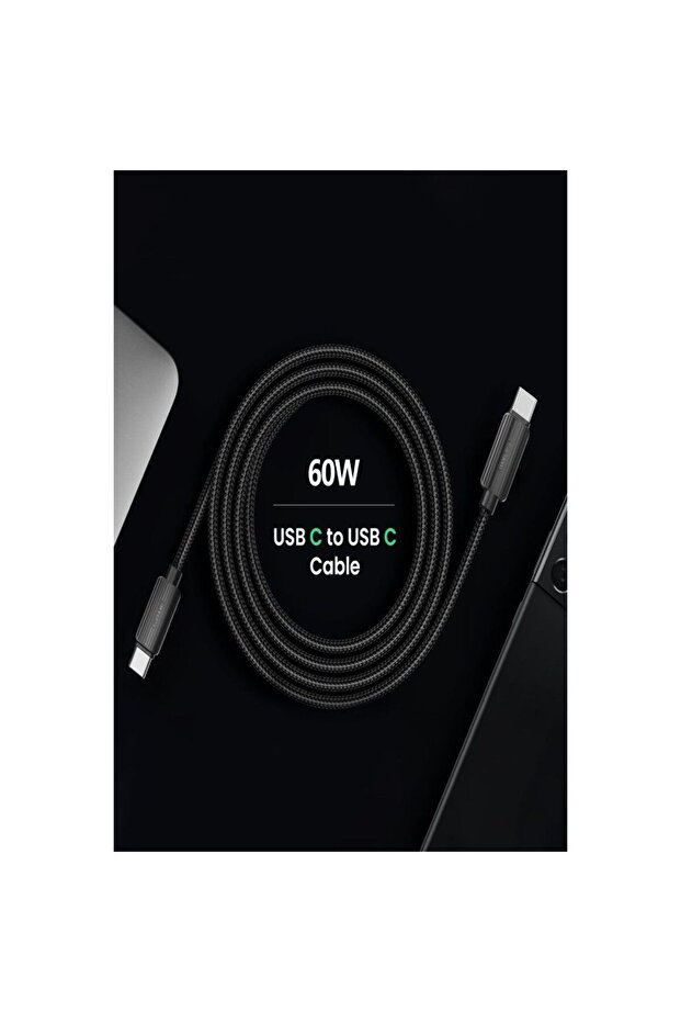 Huawei P20 Lite 2019 Pro Hızlı Şarj Kablosu Type-C 60W Uyumlu - 3