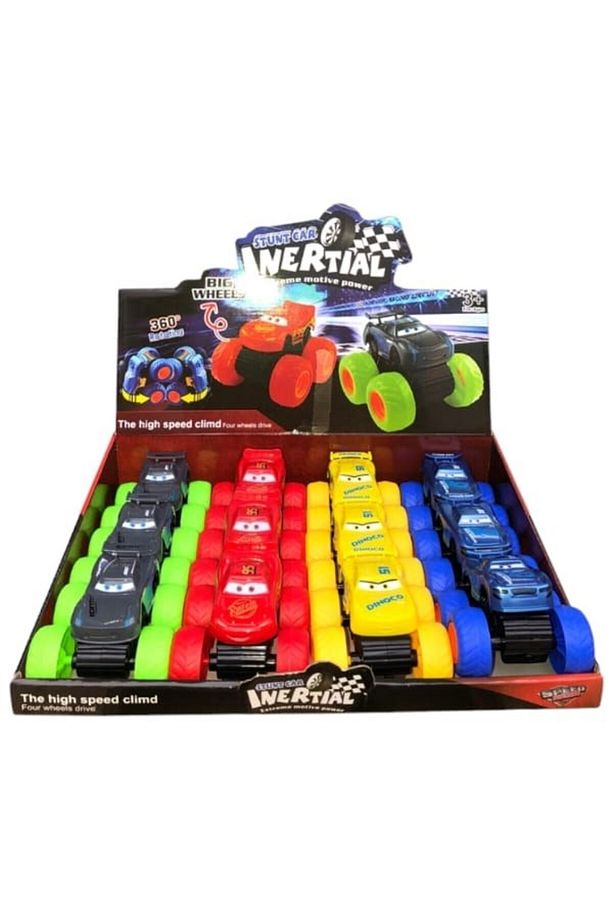 4 Adet Sürtmeli Şimşek Mcqueen Oyuncak Arazi Aracı 4x4 Tüm Renkler 1 Set - 1
