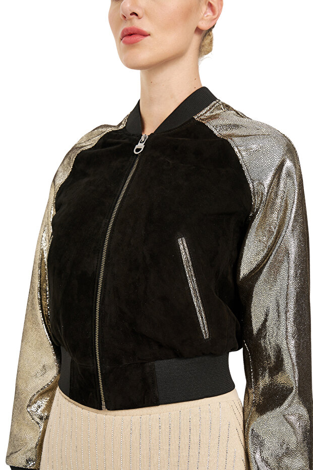 Sıfır Yaka Fermuarlı Mont - 5