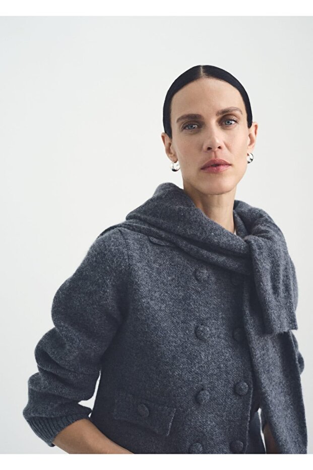 Kruvaze Triko Ceket - 7