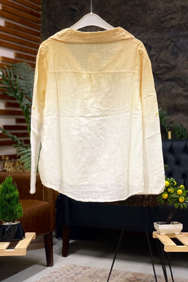 التعادل صبغ نمط طوق نصف زر قميص - 2