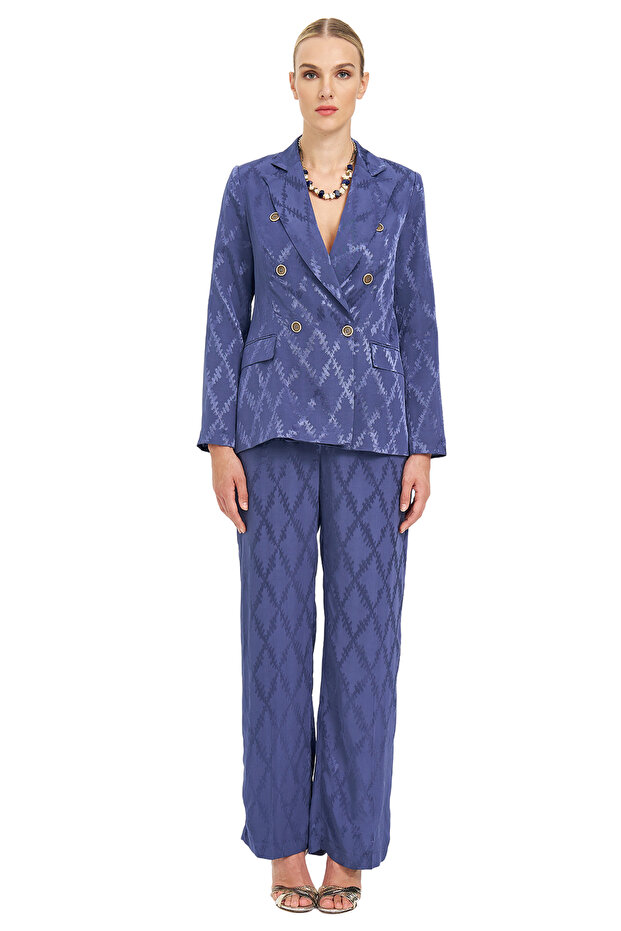 Desenli Geniş Paça Pantolon - 2