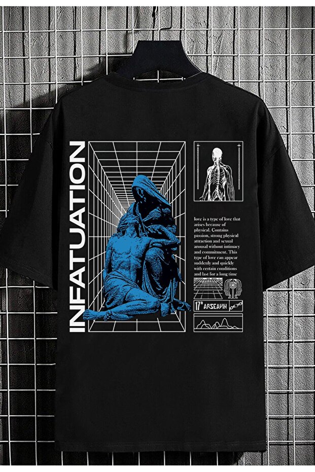 Men's Oversize T-shirt Infatuation Back Print Black