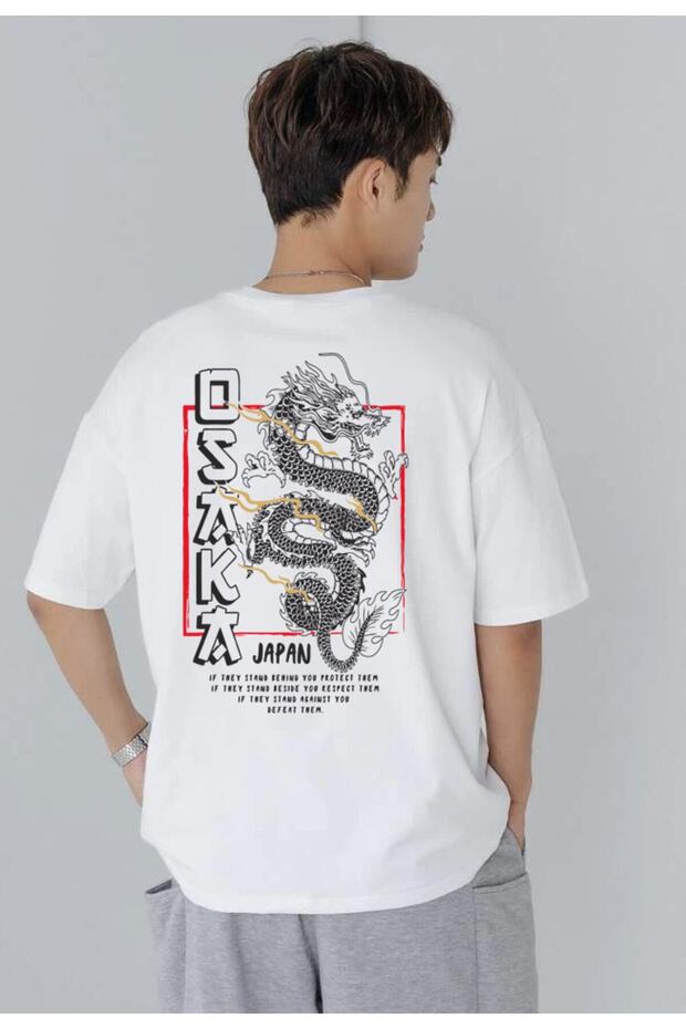 Unixe Oversize T-shirt Osaka Back Print White