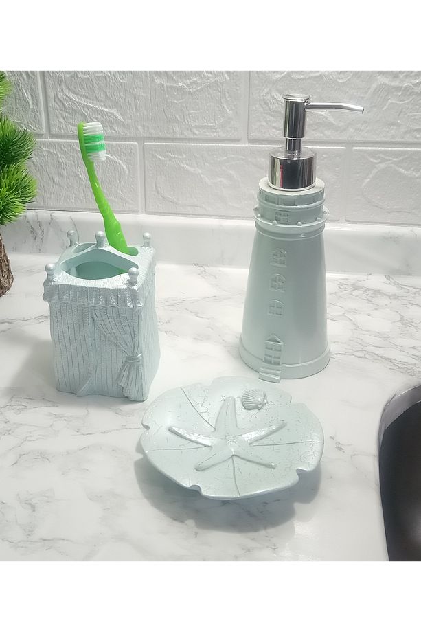 Deniz Feneri Mavi Model 3 Lü Banyo Seti - 1