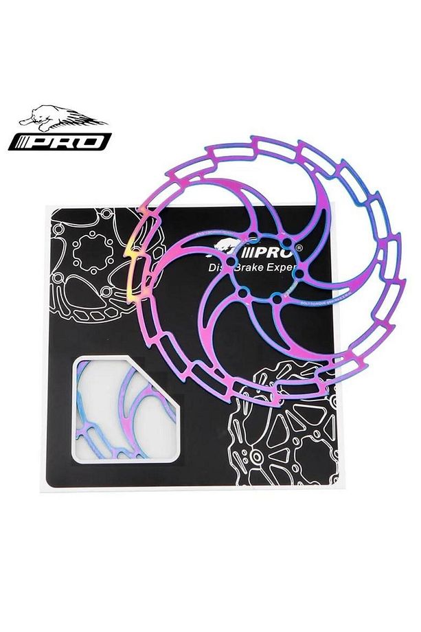 PRO 160 mm Bukalemun Rotor Bisiklet Disk Fren Rotoru 160mm 6 Vida MTB Ultra Hafif Rainbow Rotor - 3