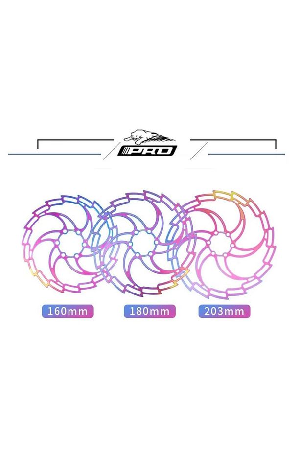 PRO 160 mm Bukalemun Rotor Bisiklet Disk Fren Rotoru 160mm 6 Vida MTB Ultra Hafif Rainbow Rotor - 8