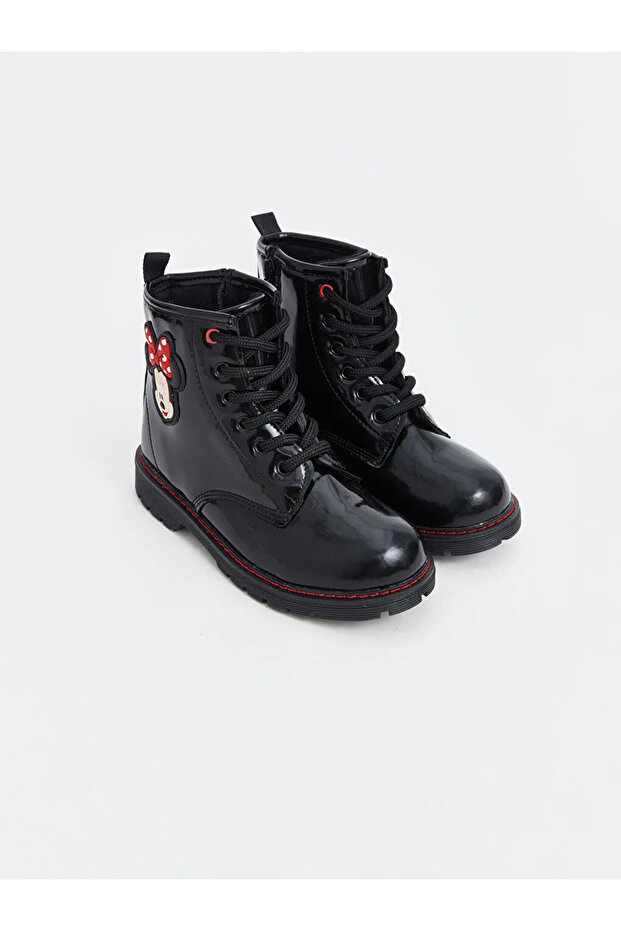 LCW Siyah Fermuarlı Minnie Mouse Baskılı Kız Çocuk Bot - 1