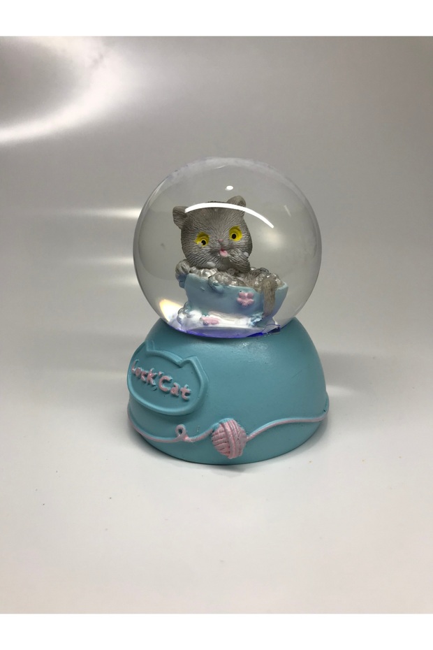 ışıklı sevimli kedi kar küresi - 6