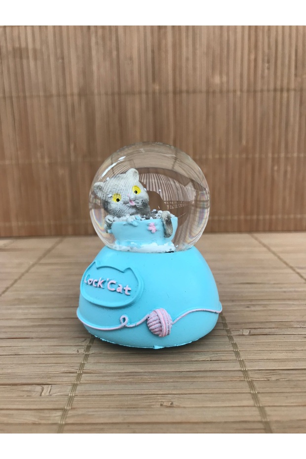 ışıklı sevimli kedi kar küresi - 2