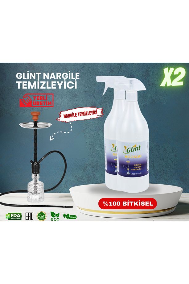 Hookah 2 X 1 Lt %100 Bitkisel Kimyasalsız Kokusuz Nargile Takımı Temizleyici Sprey - 1