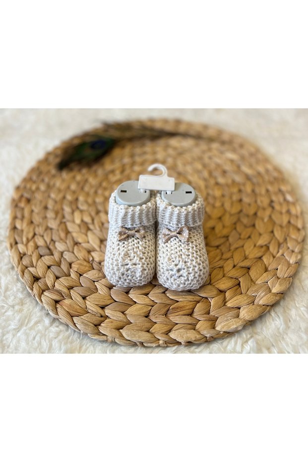 Ribbon Mink Baby Girl Knitwear Booties
