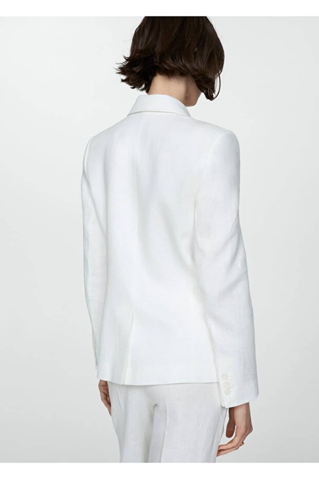 %100 keten kumaş ceket - 4