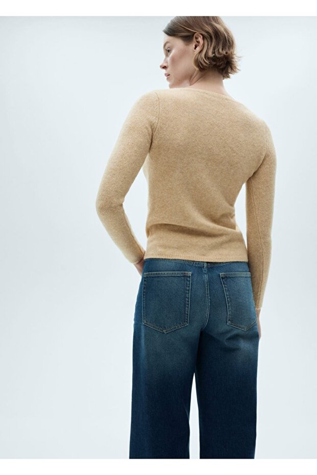 Dünner Strickpullover mit U-Boot-Ausschnitt - 4