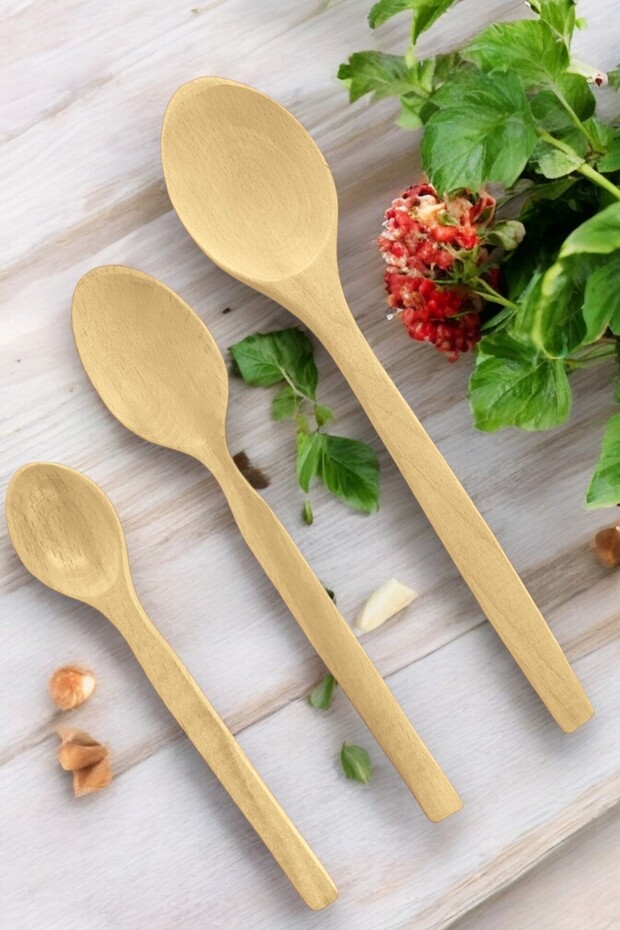 Wooden Handmade Natural Spoon Non-Varnished Domestic Goods