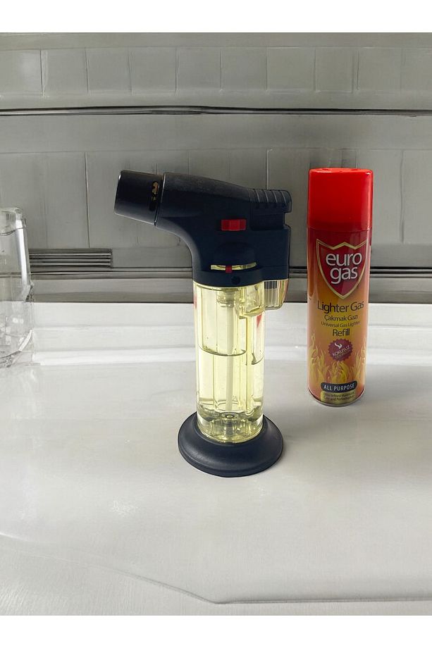 Pürmüz çakmak torch doldurulabilir ayarlanabilir emniyet kilitli çakmak gaz set - 1