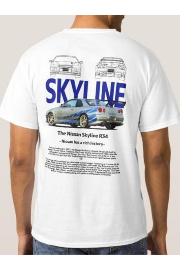 Sky Line Printed Oversize T-Shirt