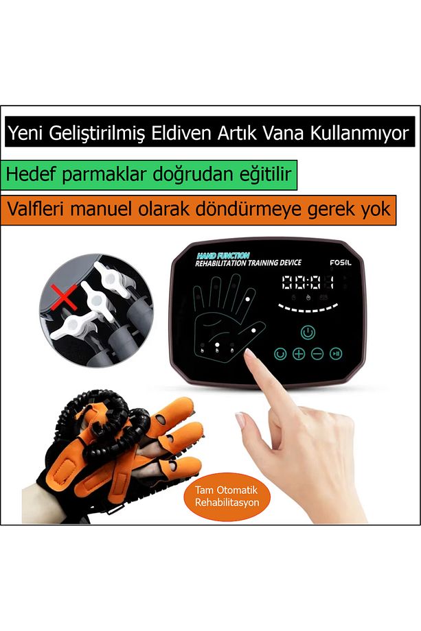 İnme Sonrası El İyileştirme İçin Akıllı Robot Eldiven  (Sol El XL Beden) - 1