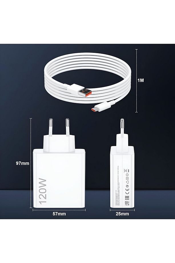 Genel Markalar Type-c 120w (WATT) Turbo Hızlı Şarj Aleti Adaptörü Ve Kablosu (SET) - 3