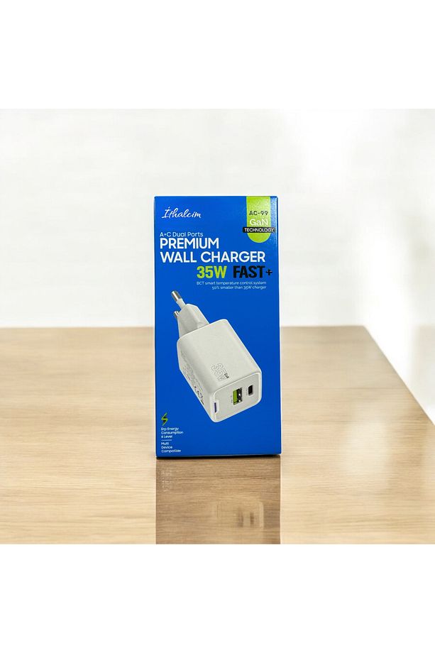 Tüm cihazlar ile uyumlu 33w Gan Teknoloji Hızlı Şarj Adaptörü - Type-c Ve Usb Qc3.0 - 1