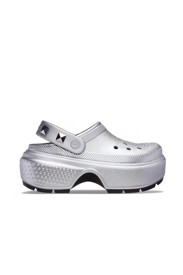 Stomp Metallic Clog Women's Slippers - Silver