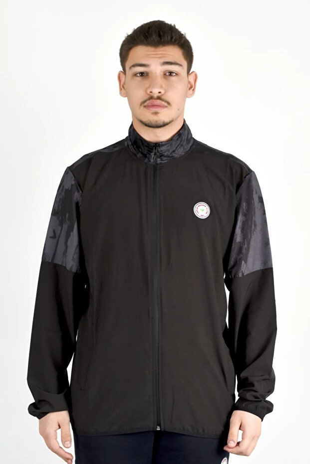 Zippered Parts Patterned Sweat - 1