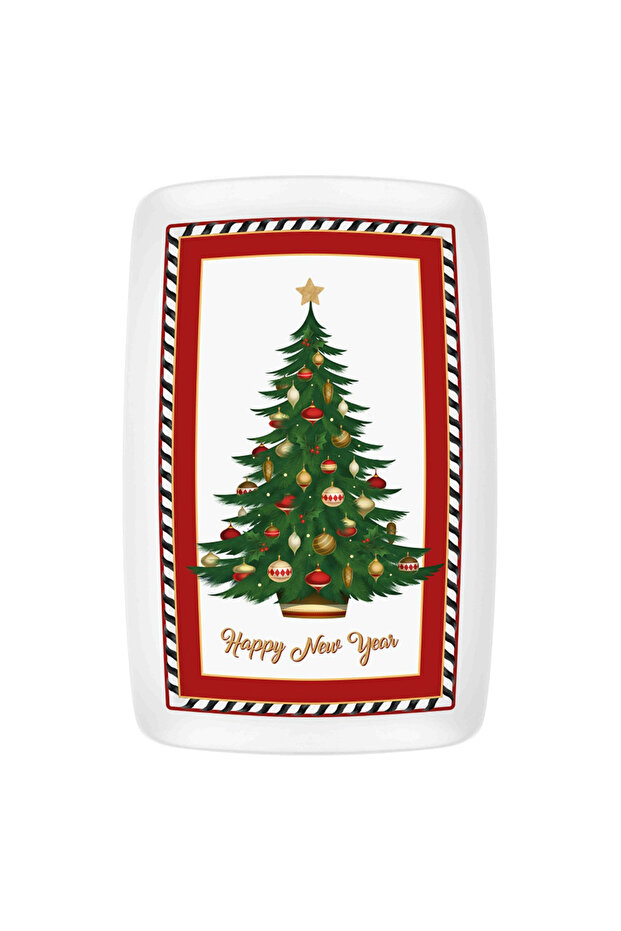Nutcracker Tree Pattern Rectangular Serving 34X25 cm - 1