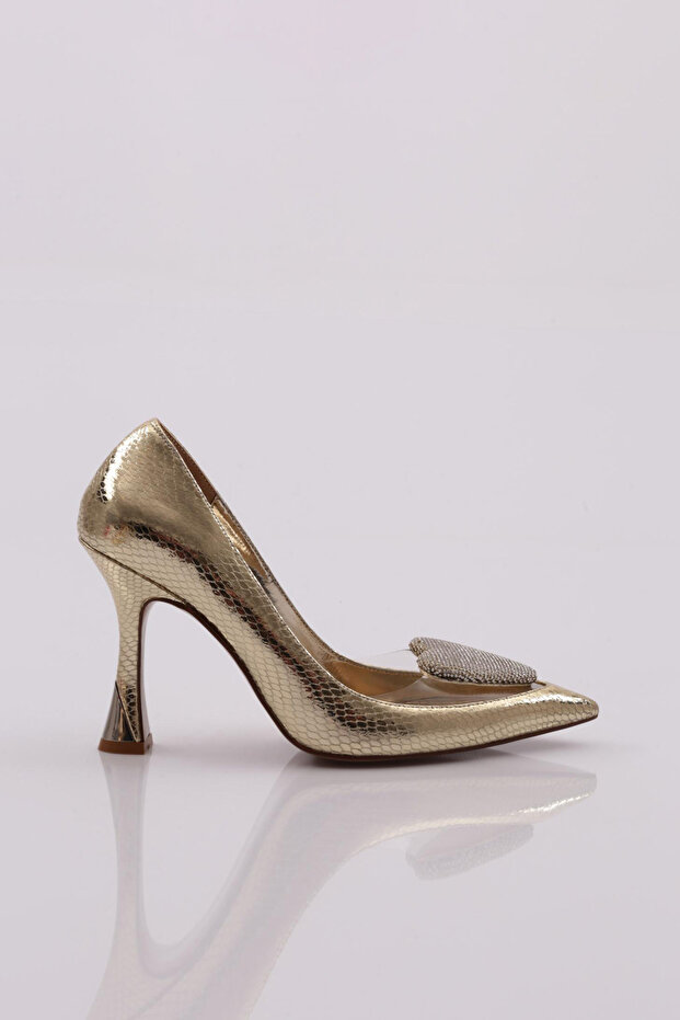 Women's Heeled Shoes Gold Snake 101393236