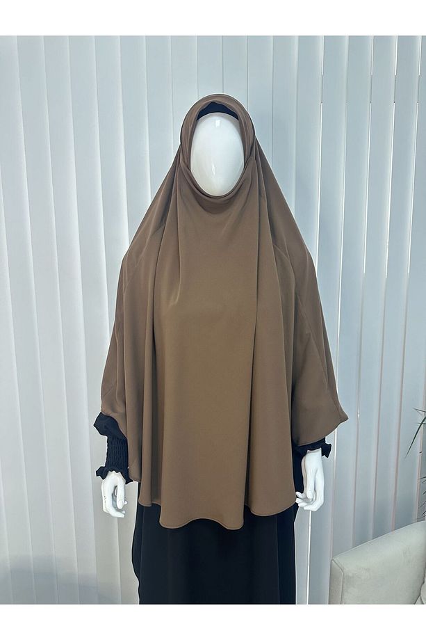 Sultanbaşlı Sufle Medine Ipeği Tek Parça Çarşaf Üst kahve renk - 1