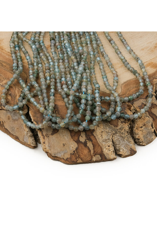 3 mm Faceted Apatite Natural Stone String