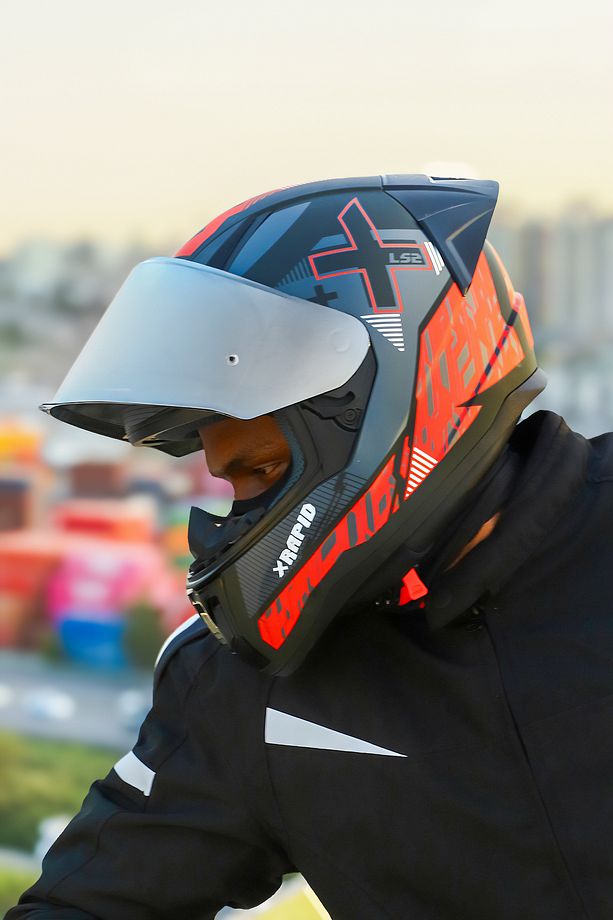 RAPID 2 XTREET MAT SİYAH-KIRMIZI KASK+SPOILER - 5