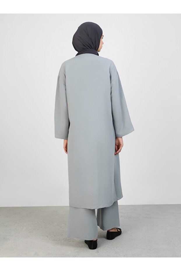 طقم بلوزة رمادية و تونيك و فيريس - ريفكا - 6