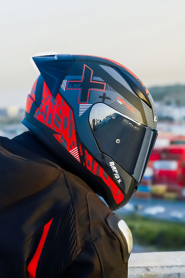 RAPID 2 XTREET MAT SİYAH-KIRMIZI KASK+SPOILER - 8