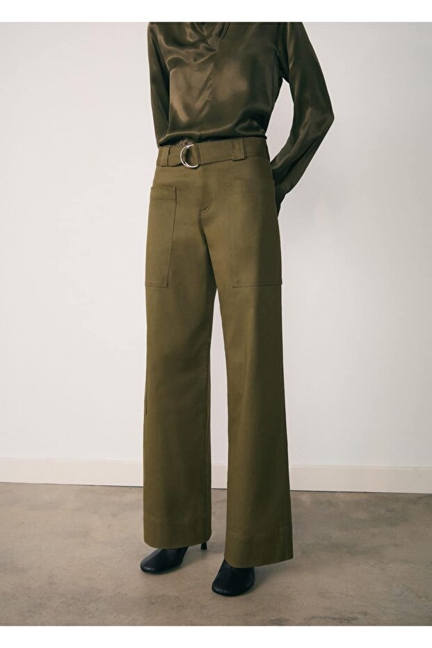 Kemerli kargo pantolon - 1