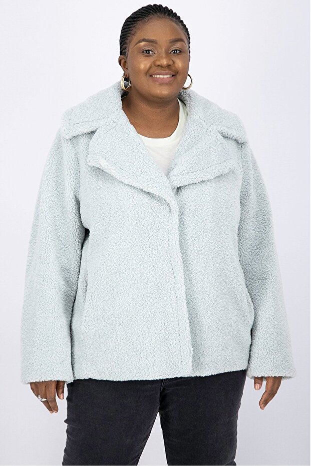 Women Textured Jacket, Light Blue
